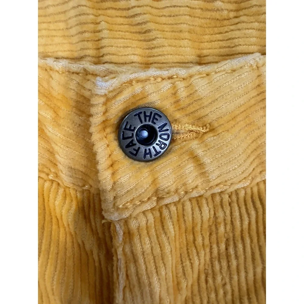 The North Face Womens Yellow Corduroy Cropped Utility Cargo Pants Size 30x25